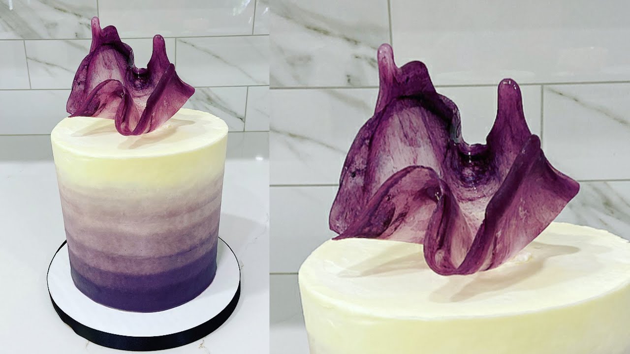 How to make a buttercream ombre cake with isomalt cake topper | Cake decorating tutorials