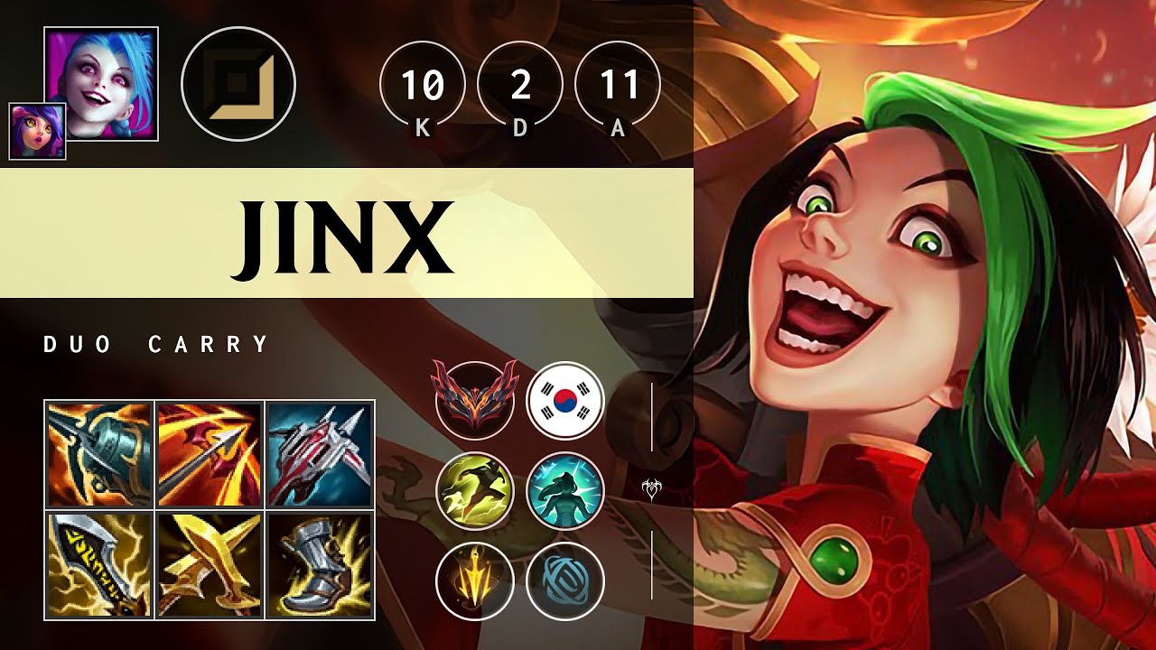 Jinx ADC vs Corki: Dominating - KR Grandmaster Patch 25.S1.1
