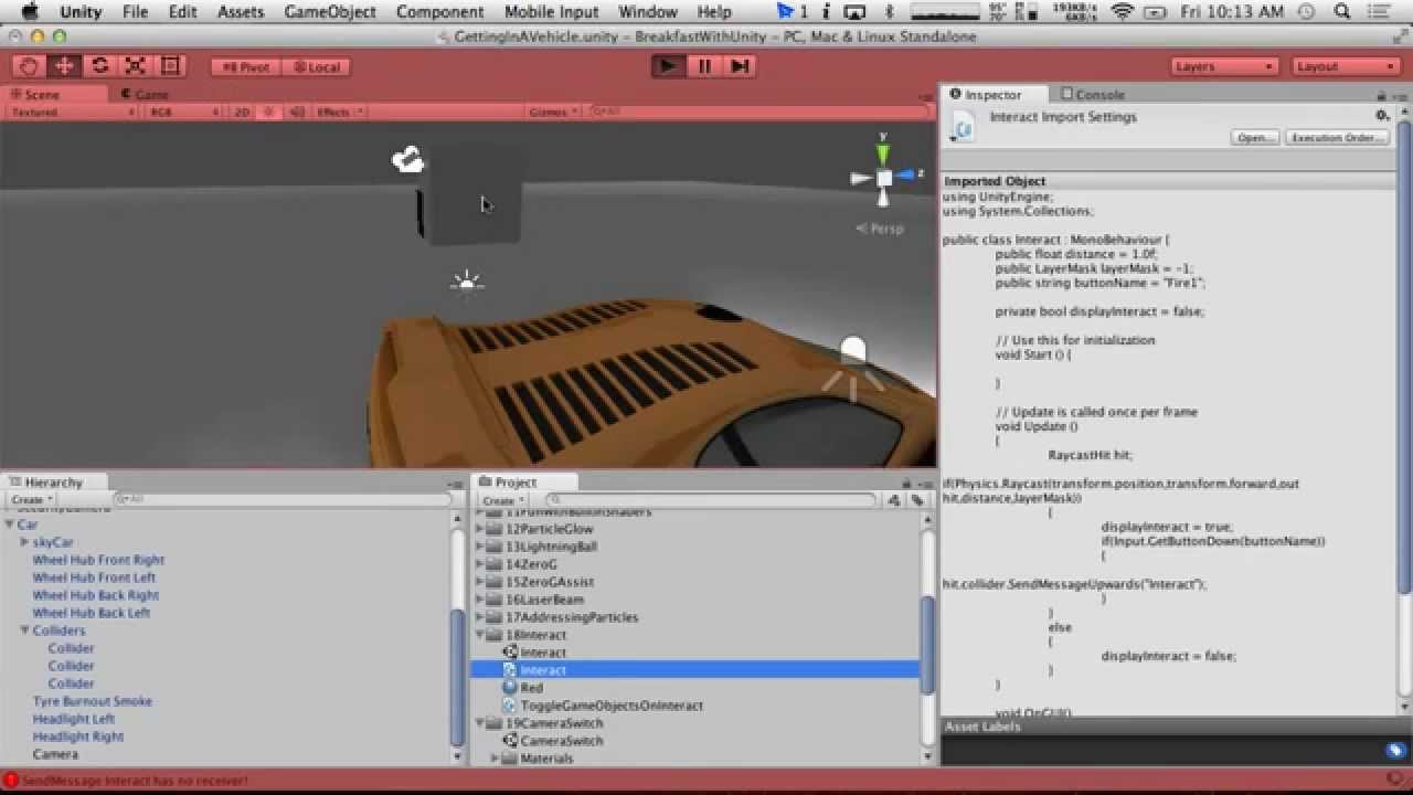 Breakfast With Unity: Getting in a Vehicle
