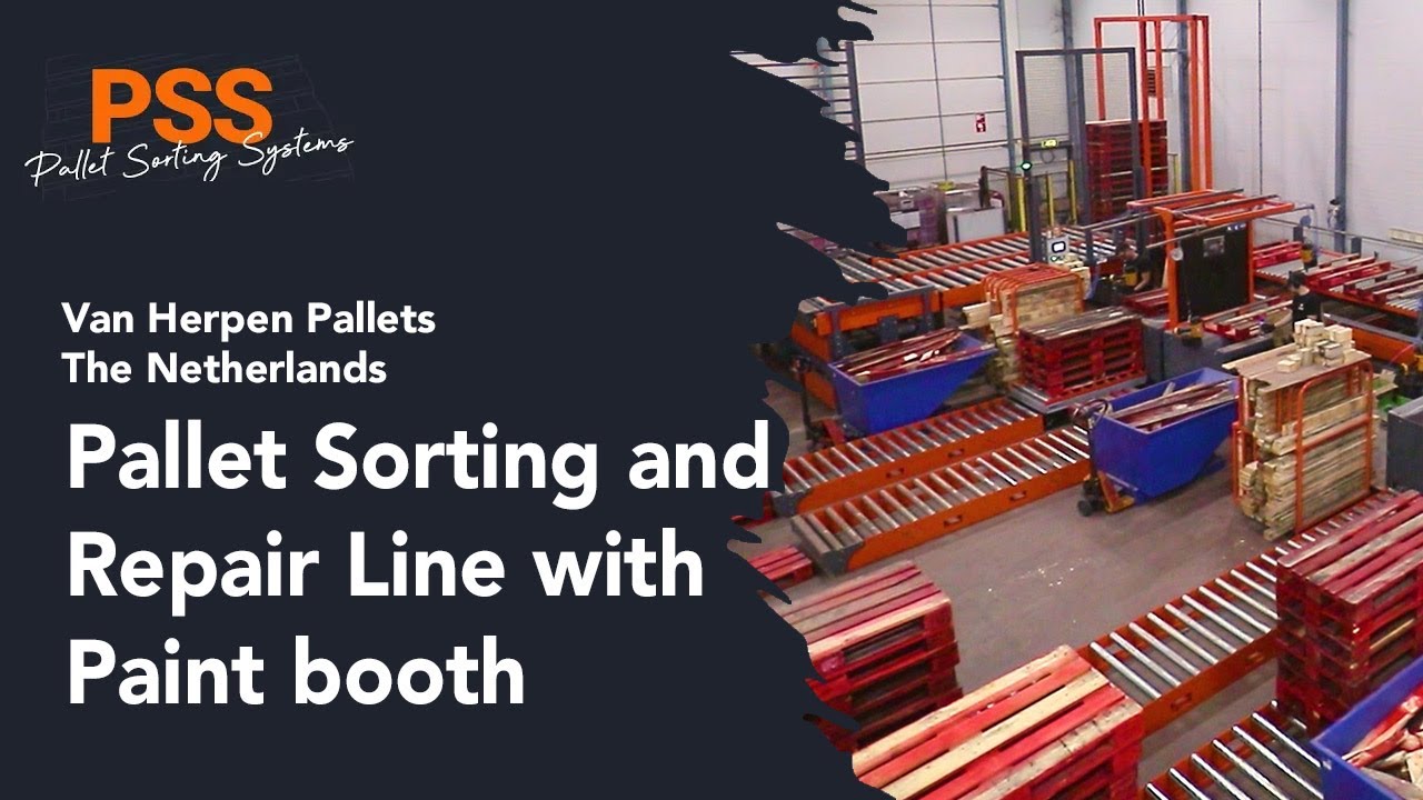Pallet Sorting and Repair Line with Paint booth | PSS - Van Herpen Pallets The Netherlands