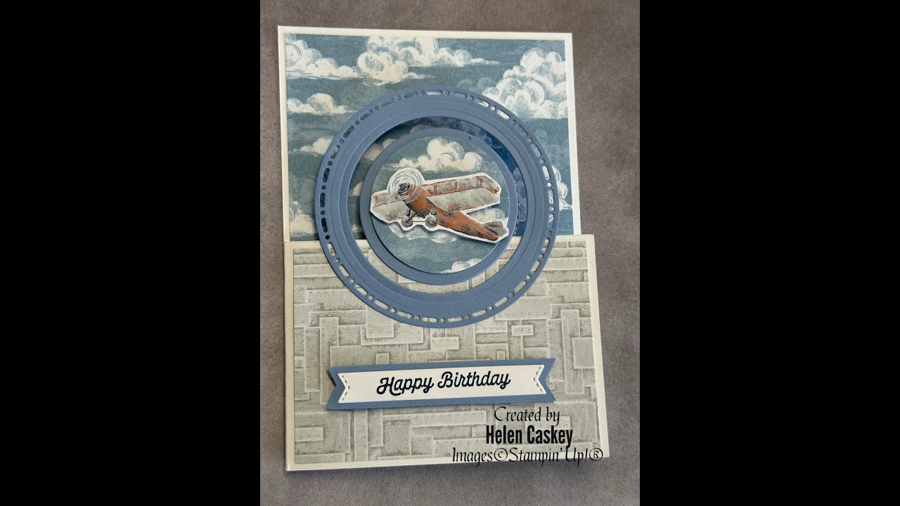 Fancy Fold Card using Stampin' Up! Take to the Sky DSP