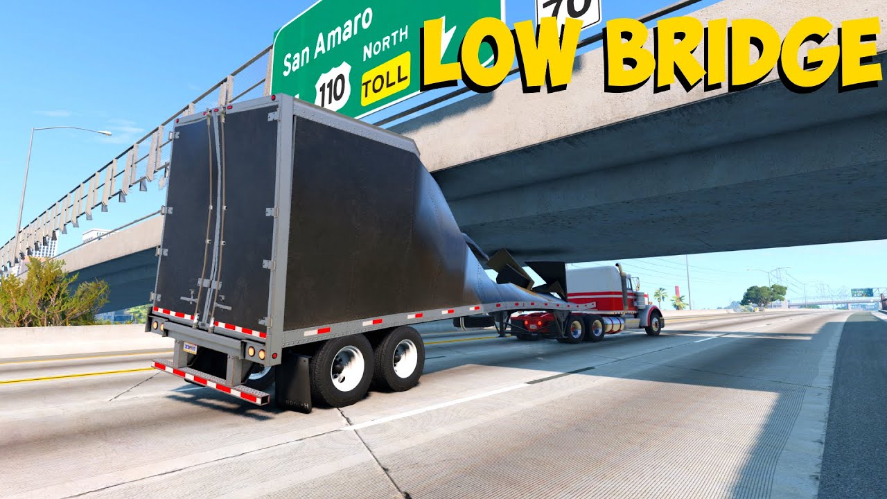TRUCKS SMASHING INTO BRIDGES CRASH COMPILATION #3 - BEAMNG DRIVE