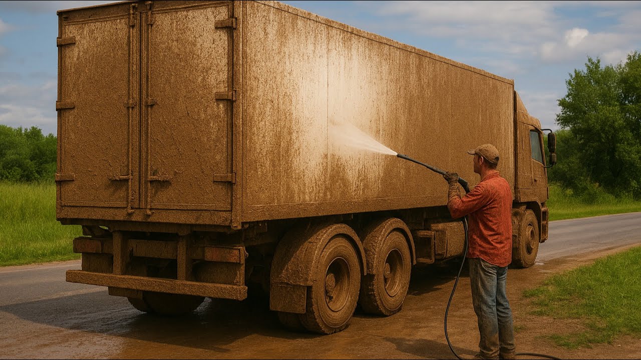 How to wash a big truck? Contactless Cleaning A DIRTY TRUCK (%100 CONTACTLESS)