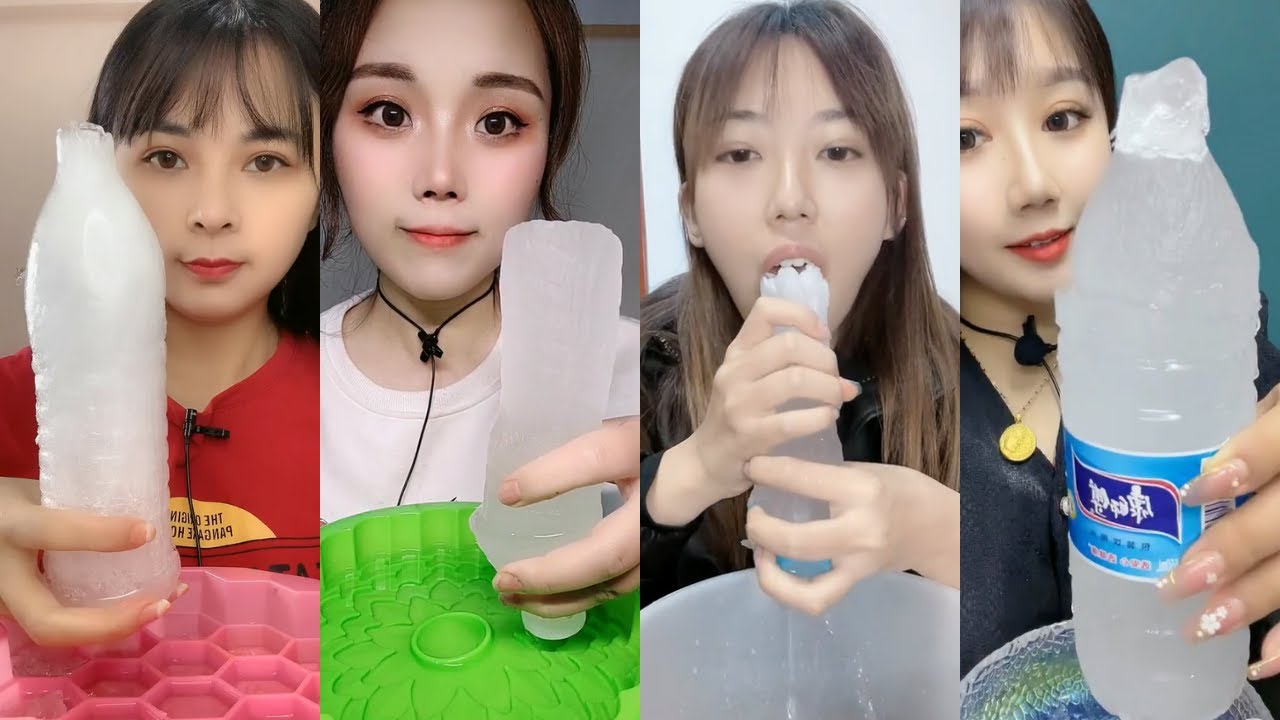 BOTTLE SLUSH ICE ASMR  🤍❄️ INSTANT ICE SLUSHY COTTON ICE EATING ASMR  얼음먹방