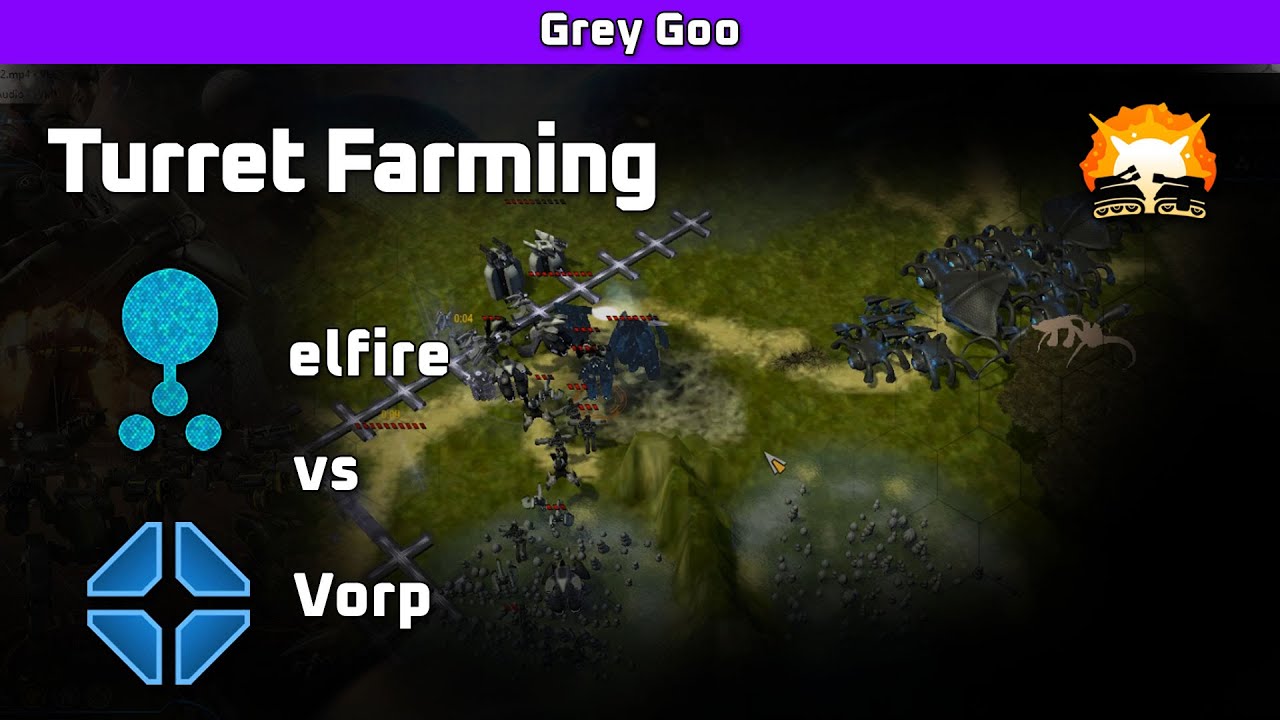 Grey Goo: elfire (Goo) vs Vorp (Human) - Turret Farming