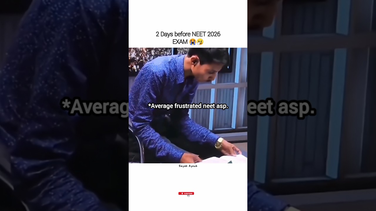 2 days before NEET 2026 EXAM 🥺😭 #neet #neet2026 #neetexam #jee #shortsfeed #nta #exam #shorts #pw