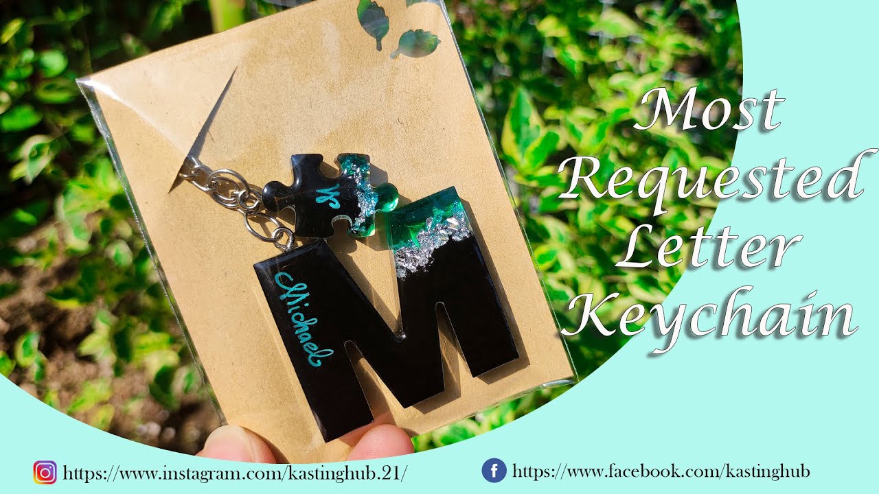 Black Resin Letter keychains with Name | Create and Package with me | Resin letter keychain tutorial