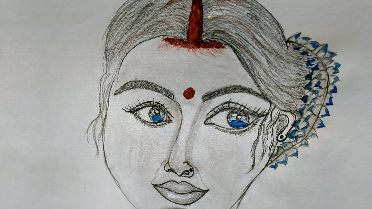 How to draw beautiful women Indian culture 
