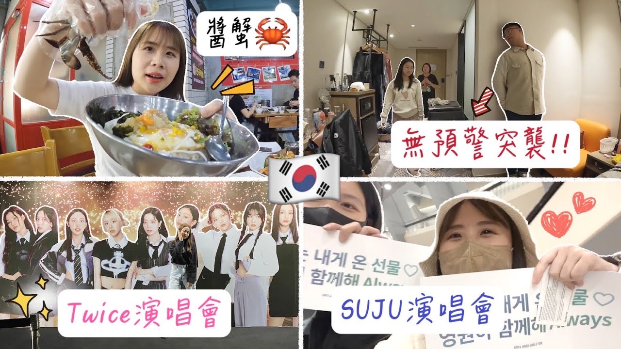【韓國vlog】無預警突擊！！TWICE和SUJU韓國演唱會初體驗！！東大門必吃醬蟹🦀️