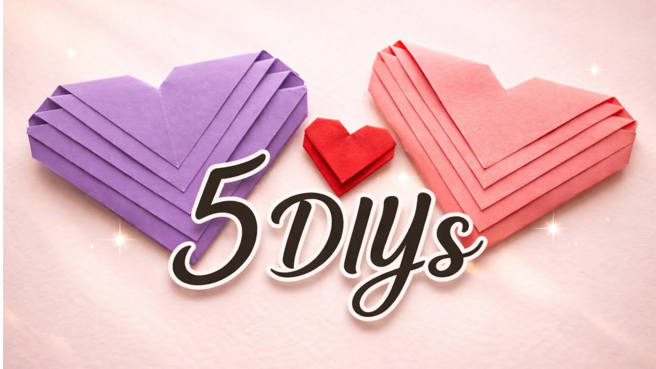 5 Easy Valentine Paper Crafts | Valentine’s Day DIY Ideas | Paper Craft for Love |