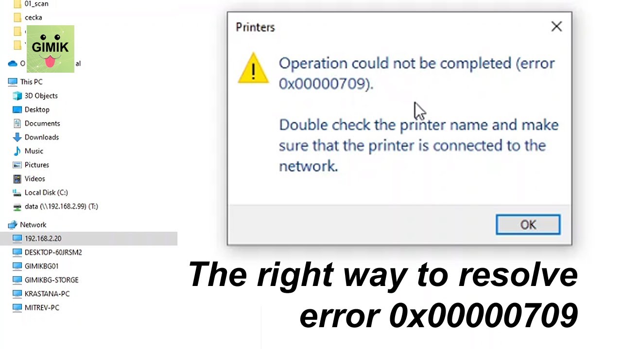 How to Fix Printer Error 0x00000709 - Shared Printer Issue (The Right Way)