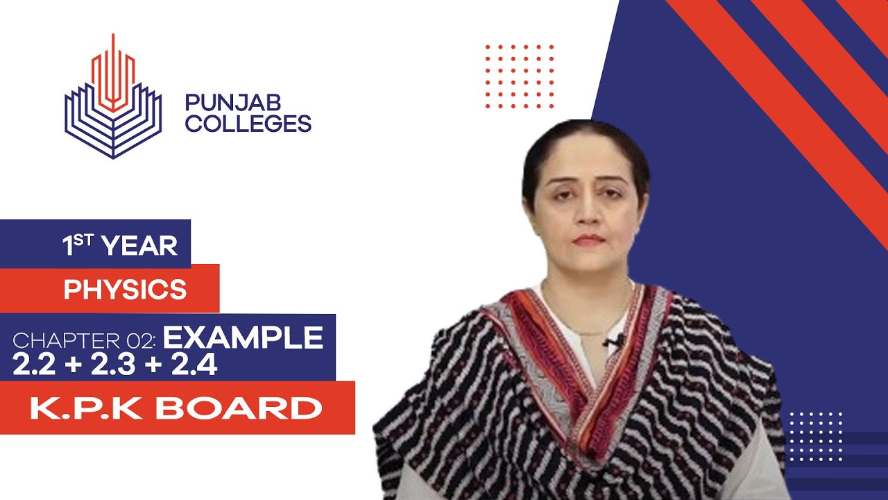 PGC lectures-Inter Part 1-KPK Board-Physics-Chapter 2-Example 2.2 + 2.3 + 2.4