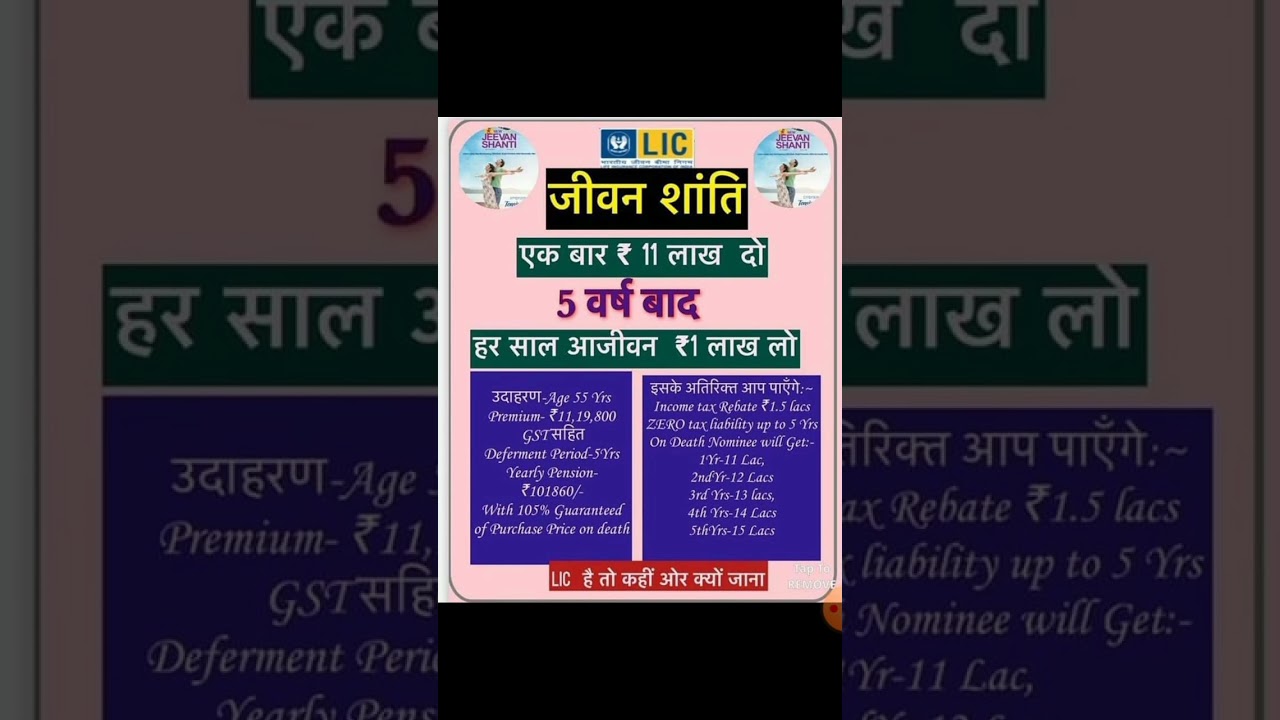 LIC Jeevan Shanti Plan- Gaurantee pension after 5 years #lic #licofindia #lifeinsurance