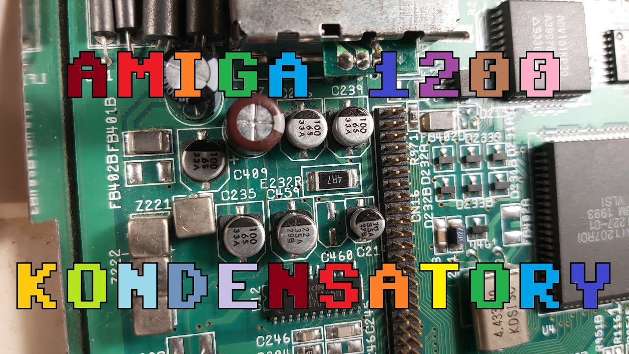 Amiga 1200: wymiana kondensatorów i poprawki po fabryce