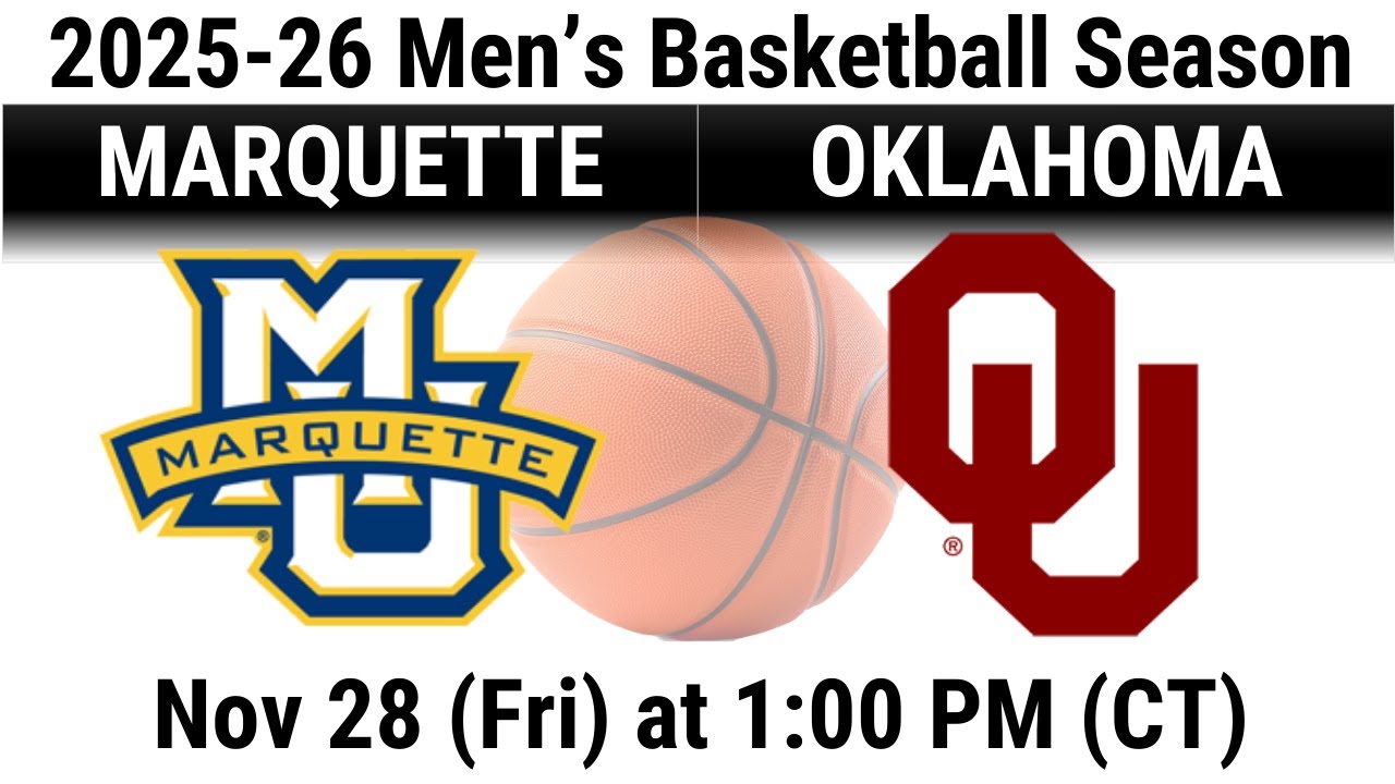 2025 Nov 28 MensBB Marquette Golden Eagles vs Oklahoma OU Sooners 2025 26 Men's Basketball
