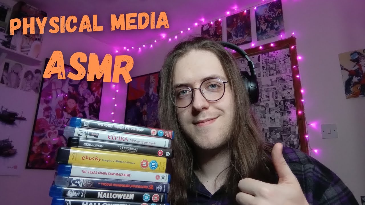 ASMR showing you my physical media horror movies!