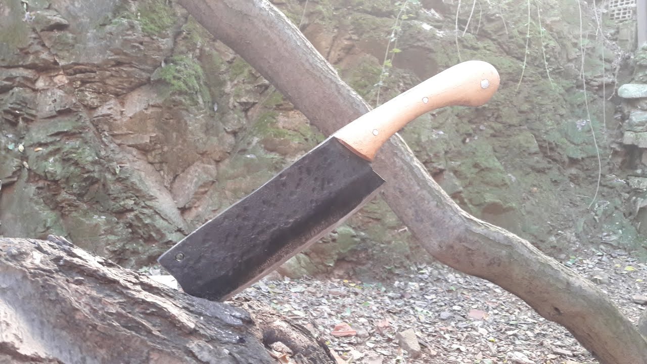Araba Makasından Satır Yapımı - Forging a Cleaver From a Leaf Spring