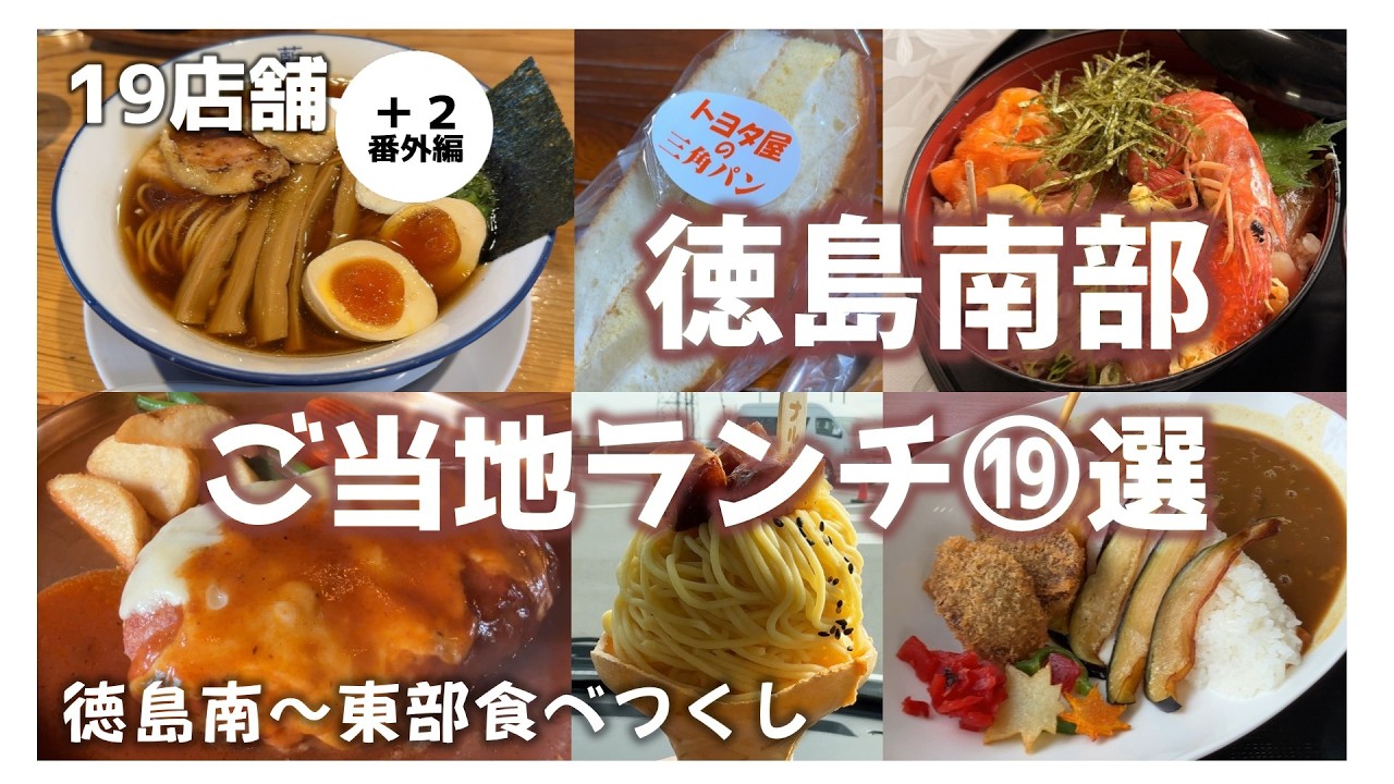 【徳島グルメ旅】徳島南部周辺のランチグルメを１９選ご紹介！オススメご当地ランチ！東部もあり ラーメン海鮮丼ジビエカレー Southern Tokushima Gourmet Lunch trip
