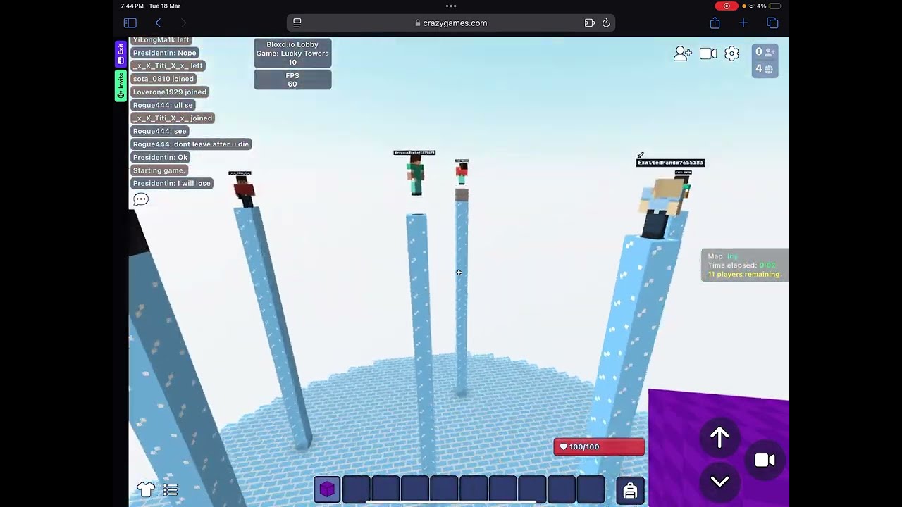 Playing Bloxd io LUCKY TOWERS