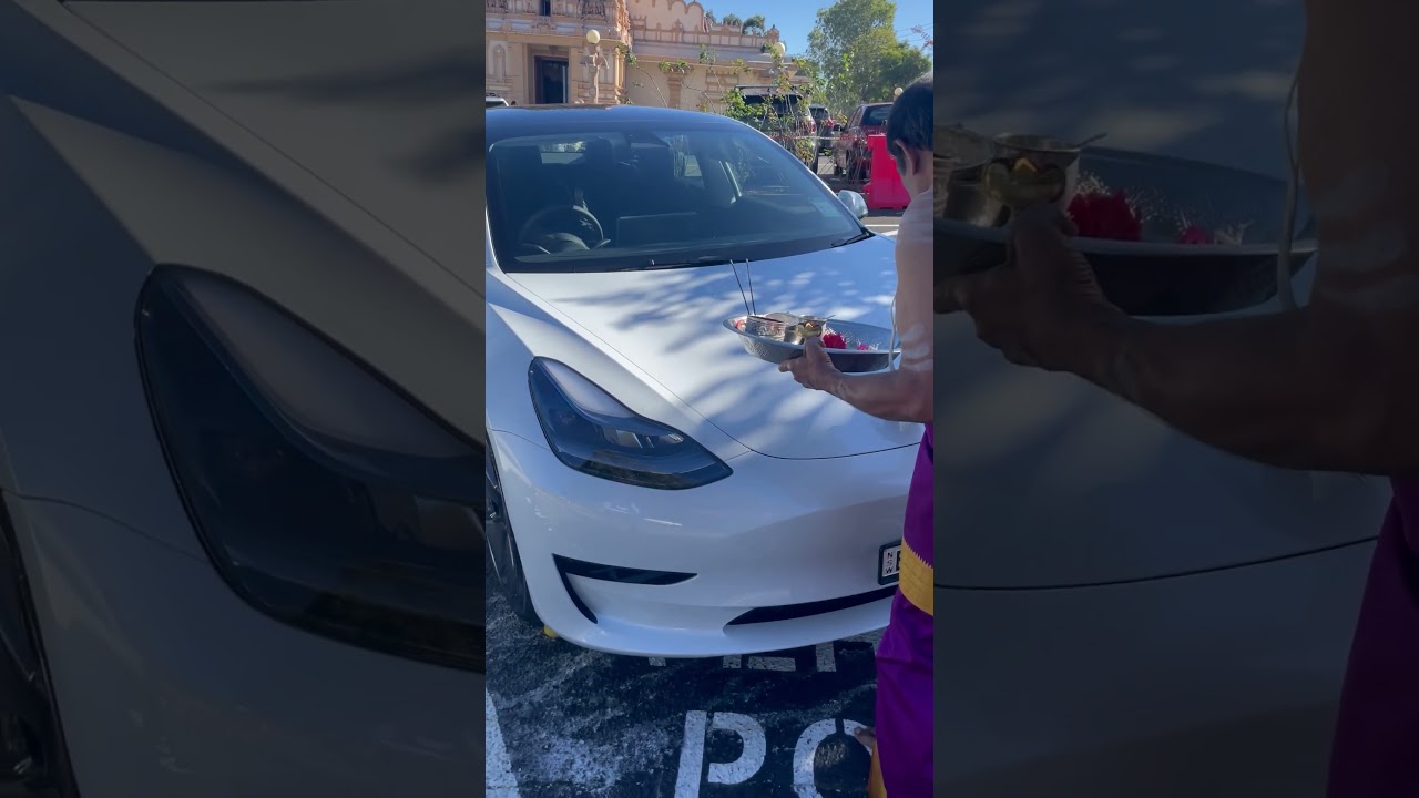 Sydney Priya's B'day Gift Car Pooja | Tesla Electric Car | #cute #trending #viral #tamil #love #car