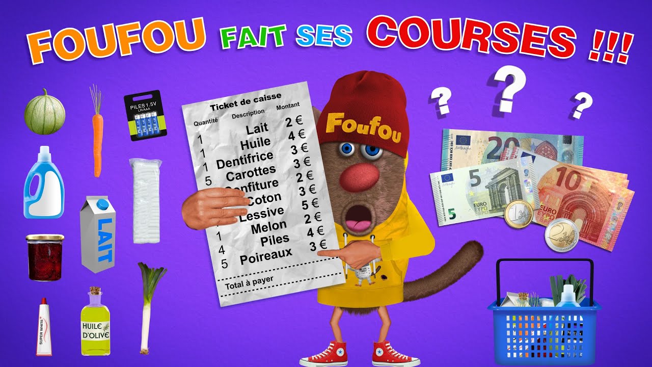 Foufou - Fait Ses Courses pour les enfants (Foufou is shopping for kids) Serie 01 - 4K