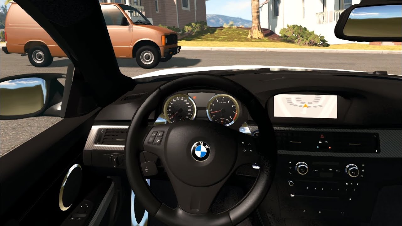 BMW 335i XDrive - BeamNG Drive | POV driving & Crash [Steering wheel gameplay]
