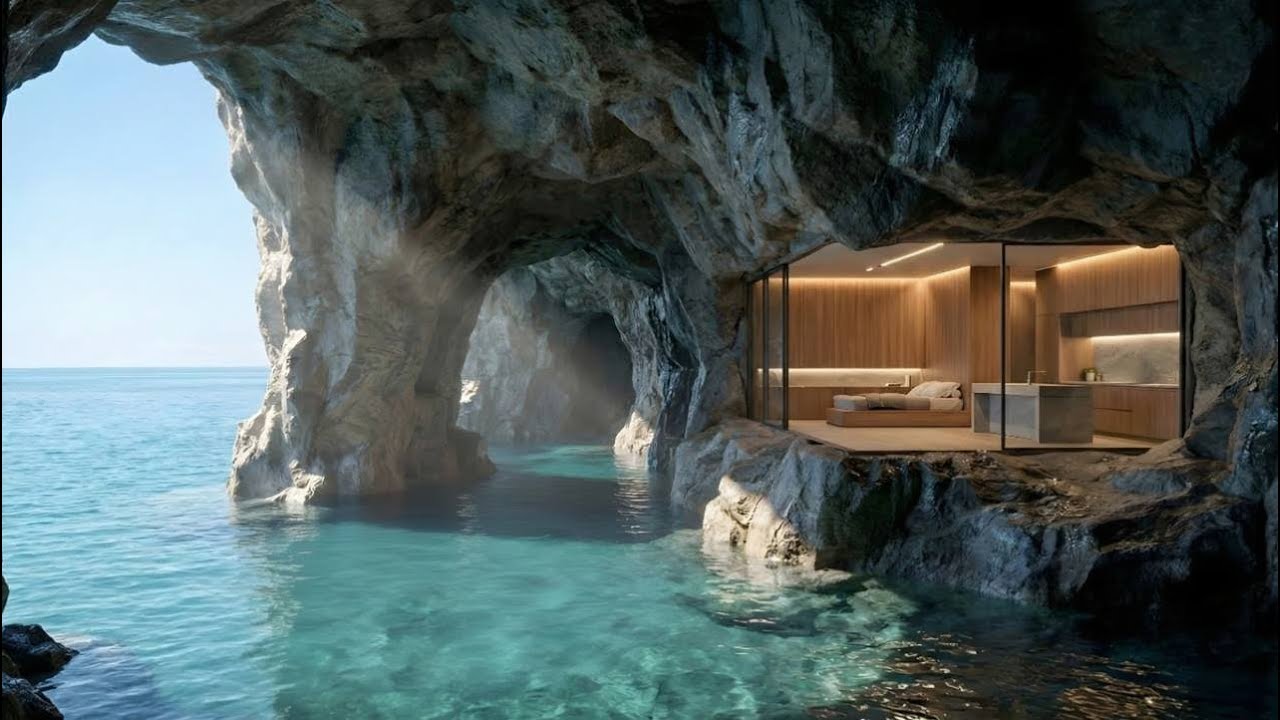 I Built a Hidden House Inside a Sea Cave | ASMR Full Build Process