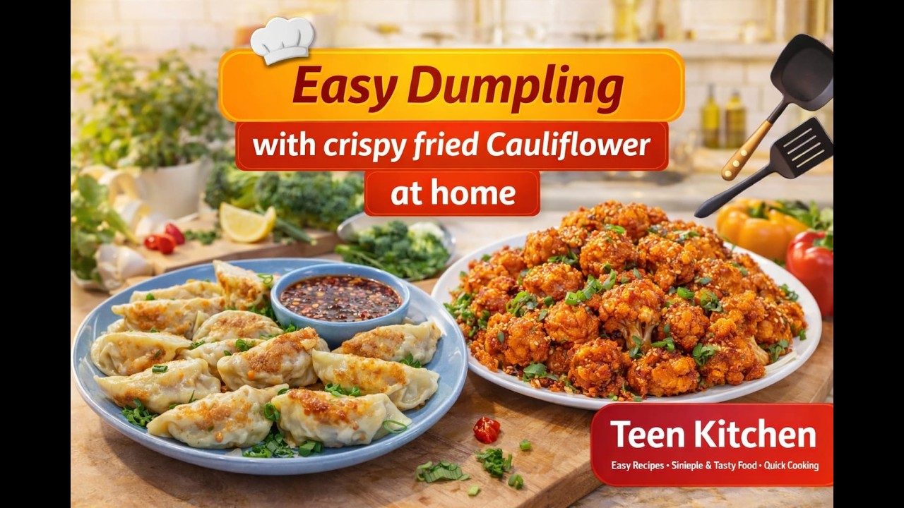Crispy Fried Cauliflower & Juicy Dumplings Recipe | Easy Snack Idea at Home.