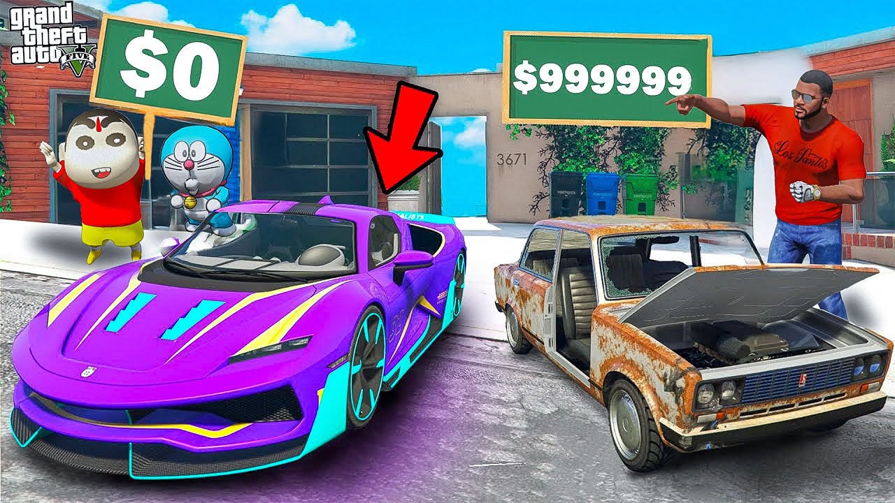 Franklin And Shinchan Best Supercar Upgrade Challenge In Gta 5 Telugu | #gta5