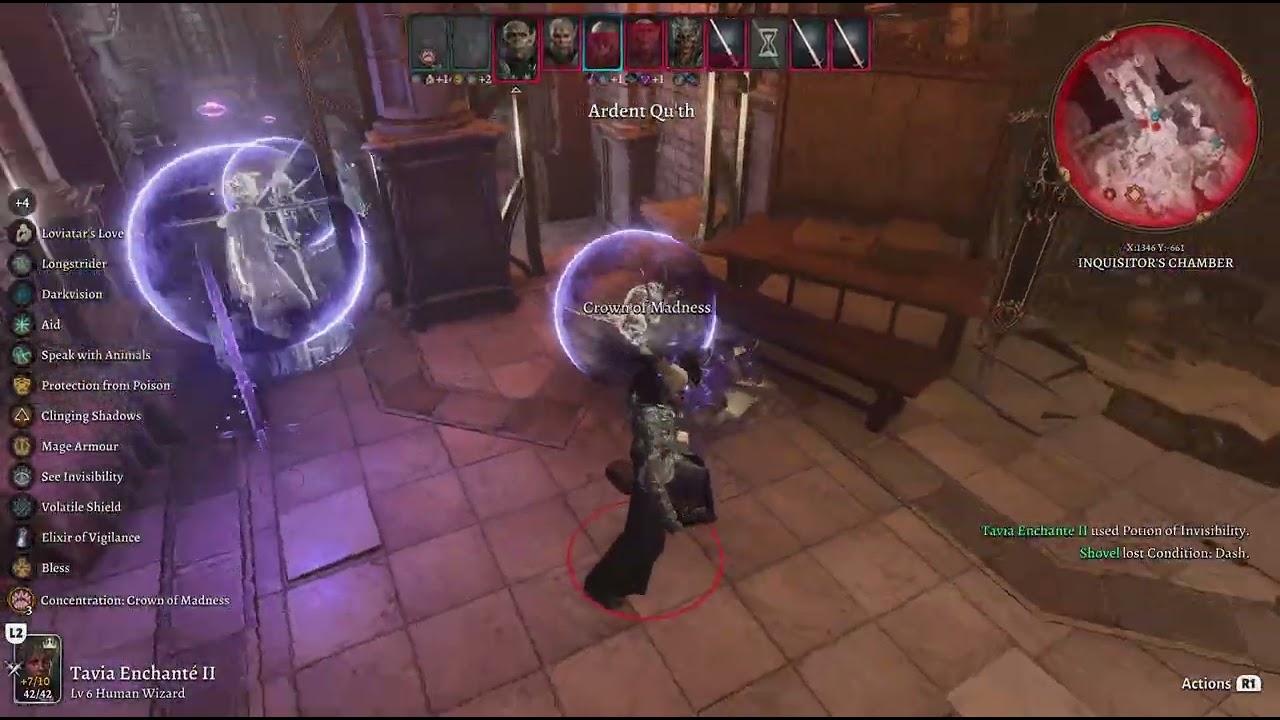 Baldur's Gate 3 - Solo Enchantment Wizard vs Ch'r'ai W'wargaz in Githyanki Creche
