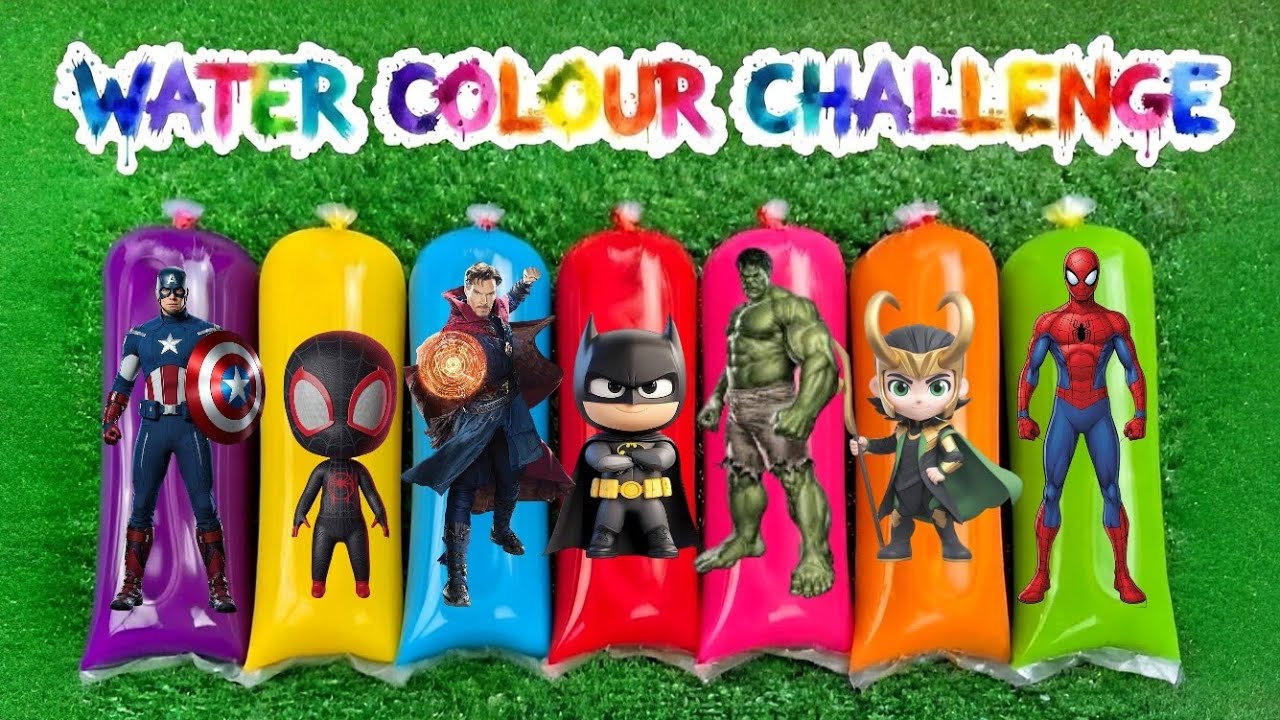 MISSIONS WATER COLOUR AVENGERS SUPERHERO CHALLENGES MARVEL : SPIDER-MAN, BATMAN,HULK,CAPTAIN AMERICA