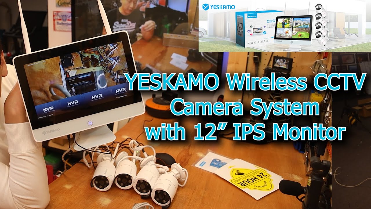 YESKAMO Floodlight Wireless CCTV Camera System with 12” IPS Monitor review by Benson Chik