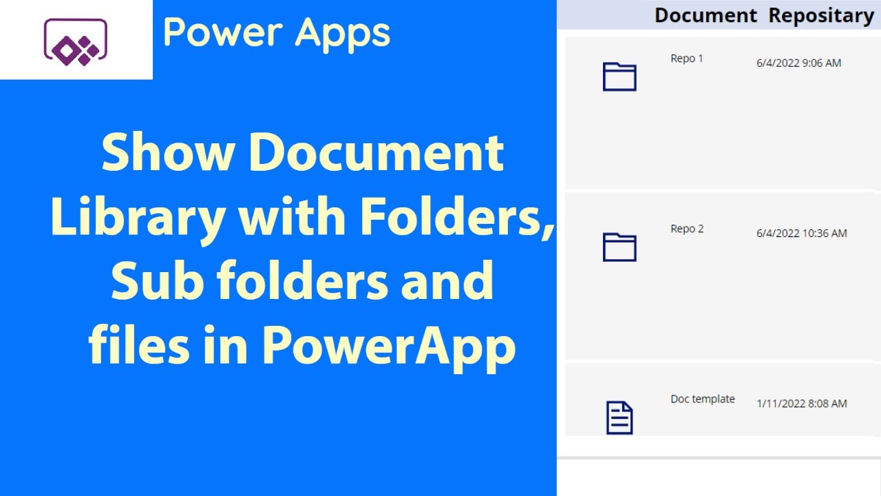 Приложение Power Canvas — навигация по папкам и файлам документов SharePoint