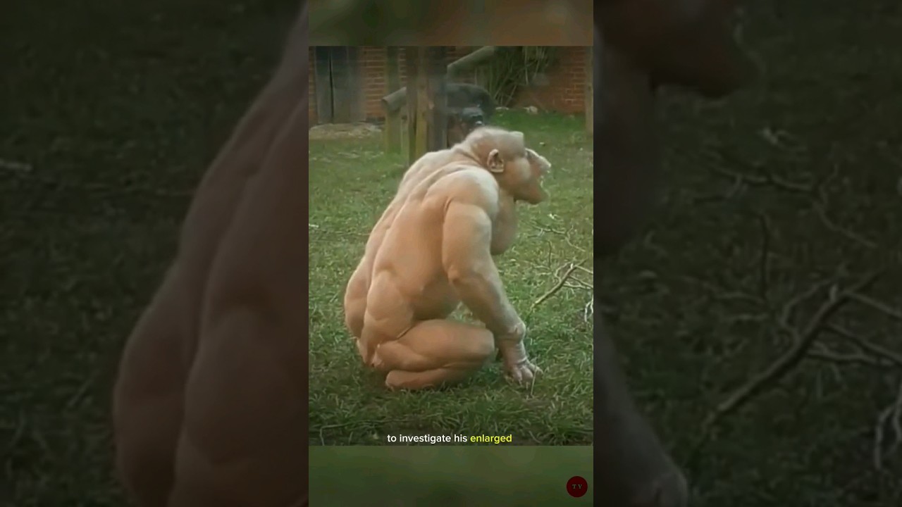 Animals Full of Muscles Chimpanzees #shorts #chimpanzee #animals