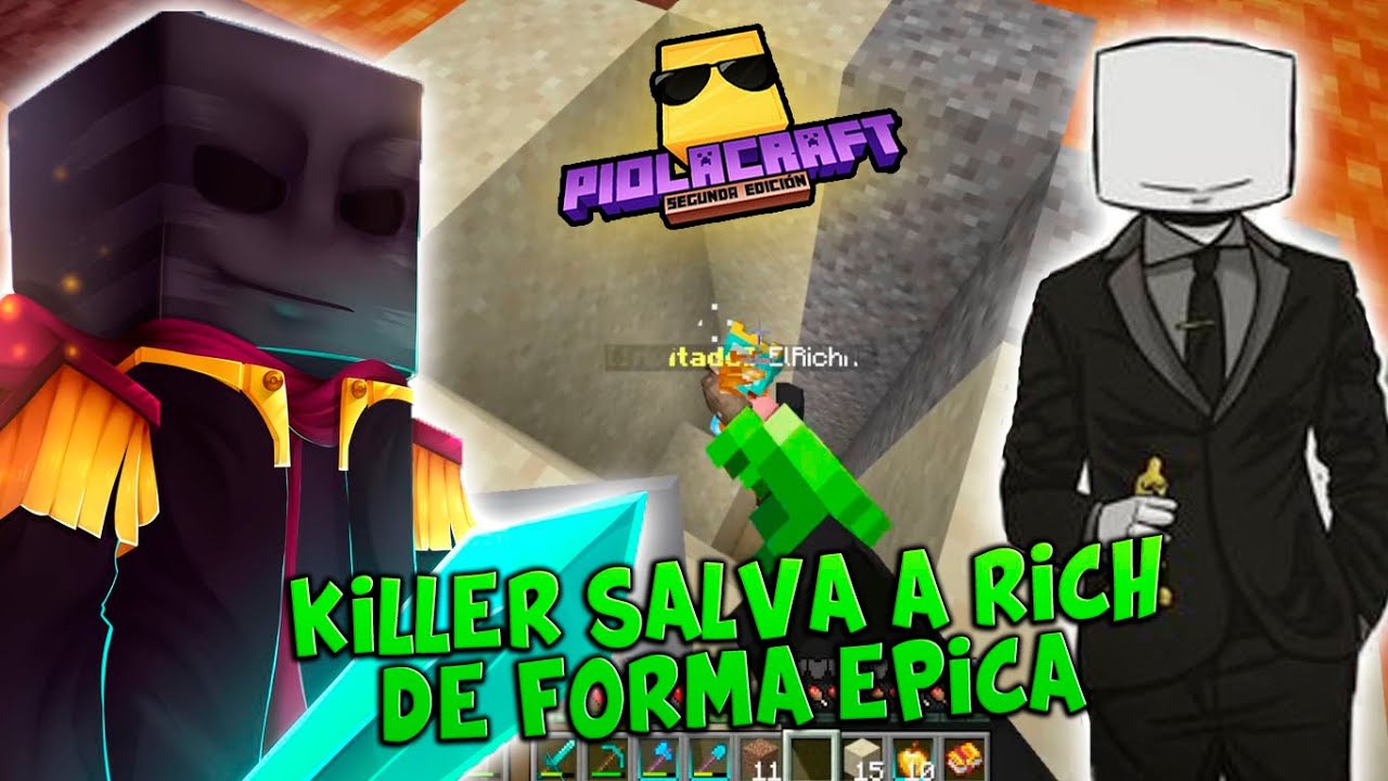 KILLER SALVA A RICH DE LA LAVA DE FORMA EPICA | MEJORES MOMENTOS PIOLACRAFT 2 | REMITV