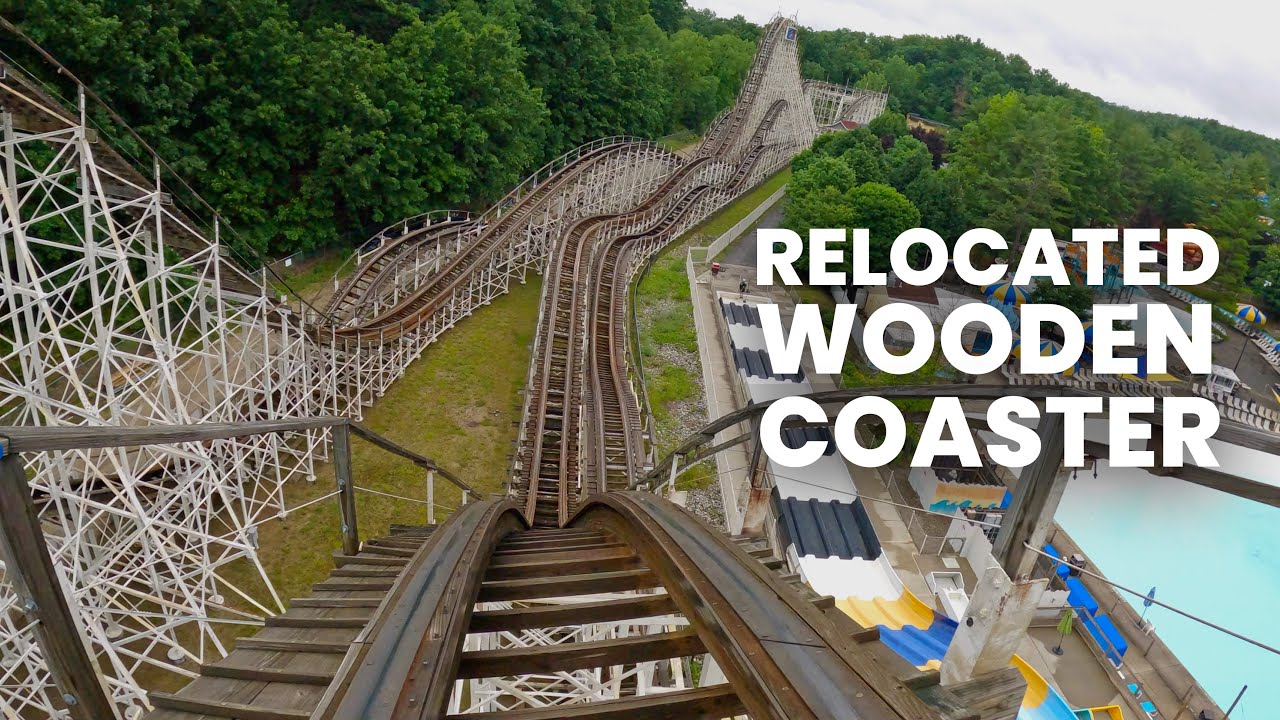 Comet Front Row POV Six Flags Great Escape Classic Wooden Roller Coaster
