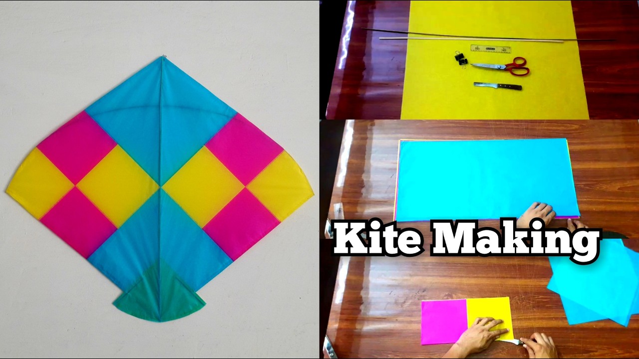 Kite Making Easily in 3 Colours | How to Make Kite at Home | Homemade Paper Kite Make | #SMKites