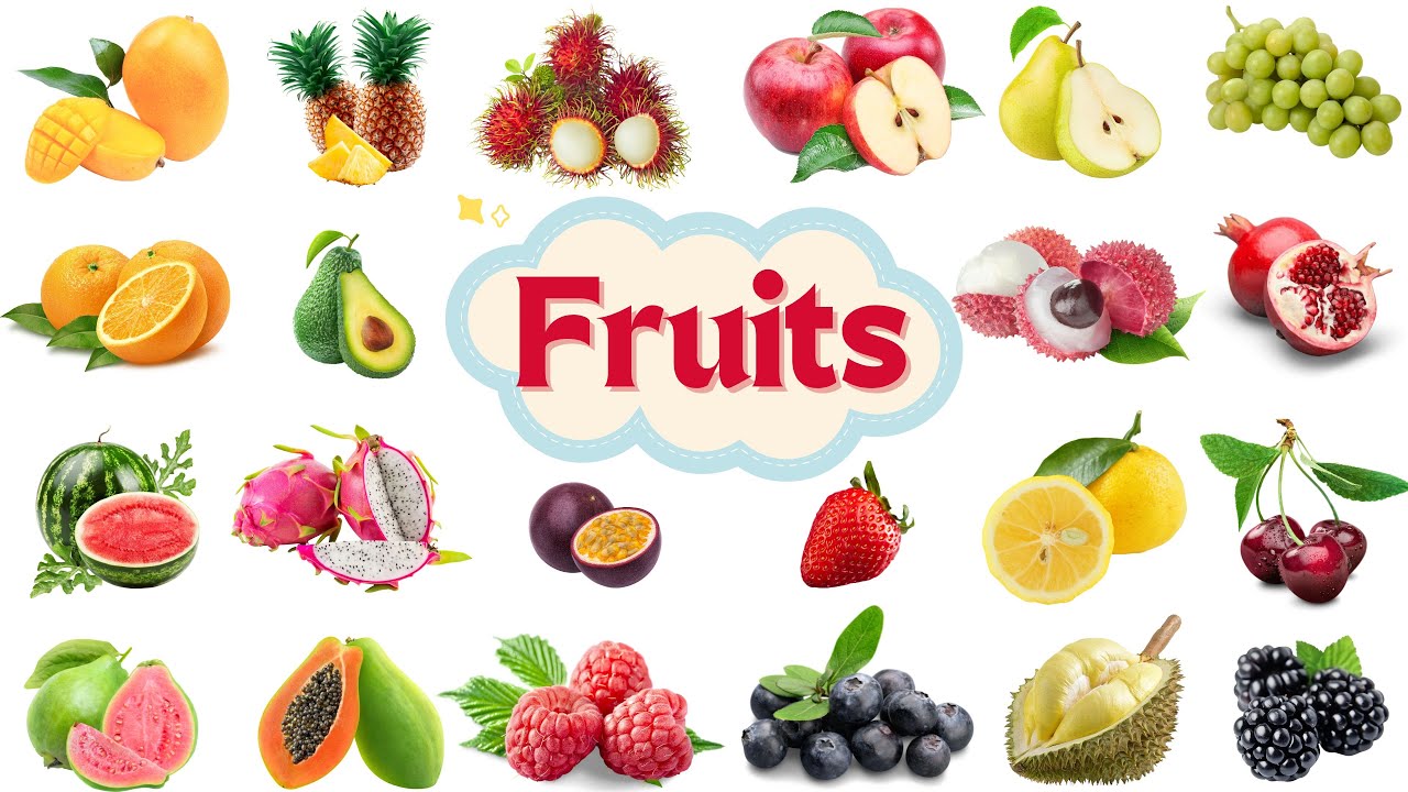Fruits | Bé học các loại trái cây | Song ngữ Anh - Việt | Học các loại trái cây thông qua hình ảnh