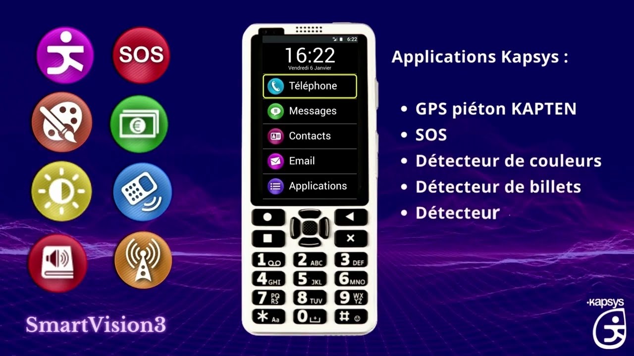 Smartphone entièrement vocalisé SmartVision 3 de Kapsys : Découvrez le sur le site cflou.com !
