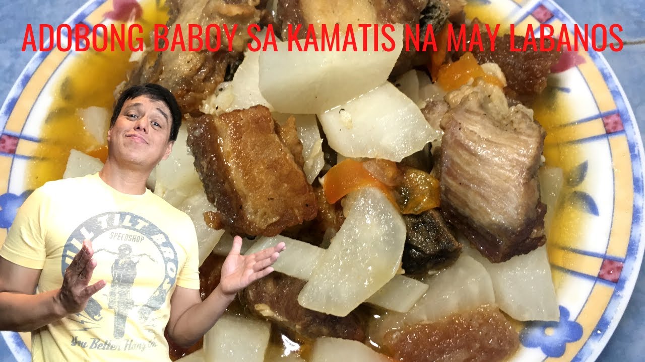 CRISPY PORK ADOBO SA KAMATIS NA MAY LABANOS- (IN TOMATOES WITH RADISH )