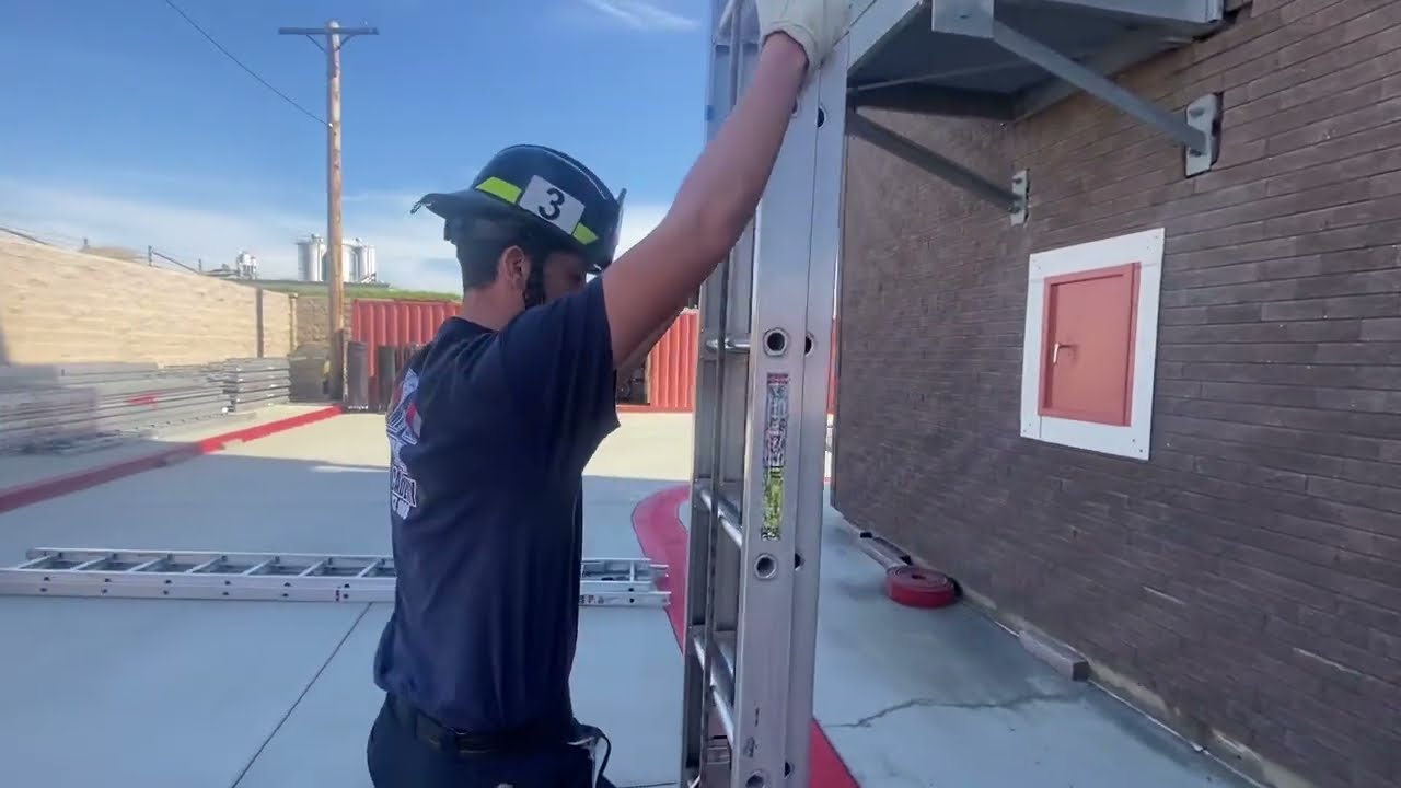 1 person high shoulder carry to a beam raise (24ft extension ladder)