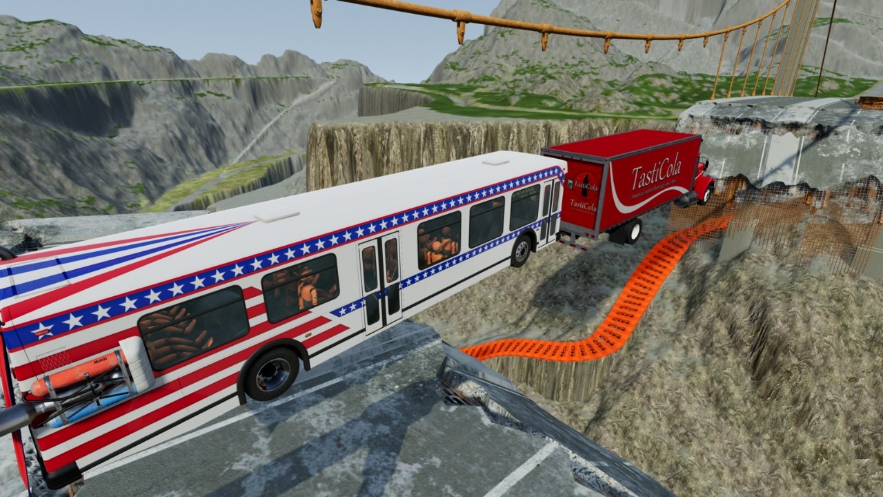 Broken Bridge Crossing Fails Intense Mountain Crash Situation #beamngdrive #beamngcrash