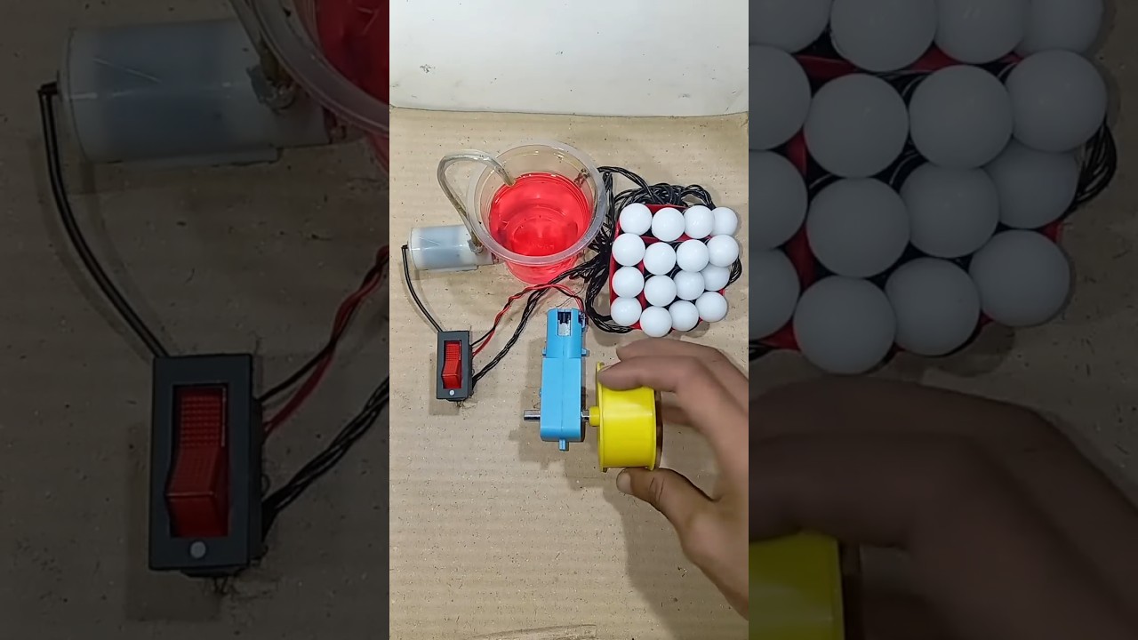 I Tried To Powering 16-RGB Light & Mini Water Pump With Metal Gear Motor 