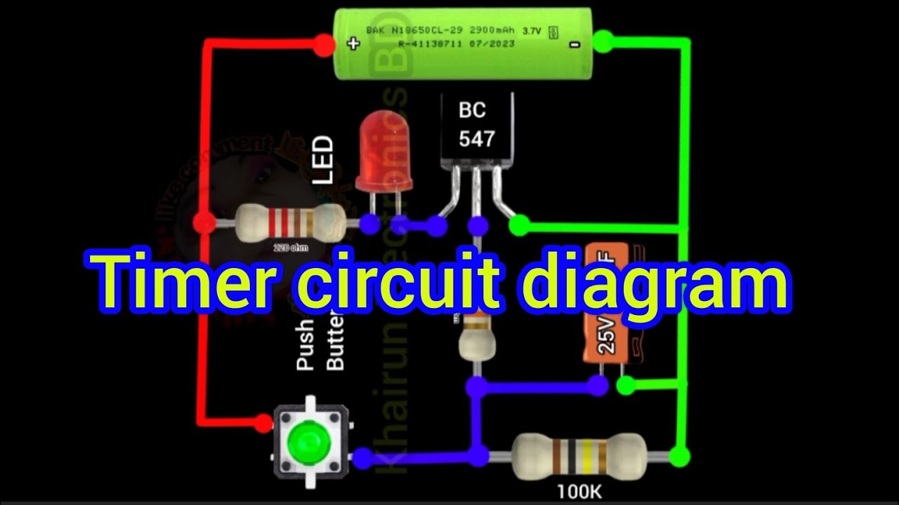 Timer Monostable Circuit diagram /Transistor delay timer 