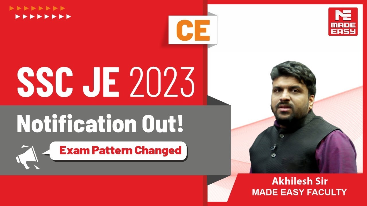 SSC JE 2023 Notification for Civil Engineering | Exam Date, Syllabus, & New Updates | MADE EASY