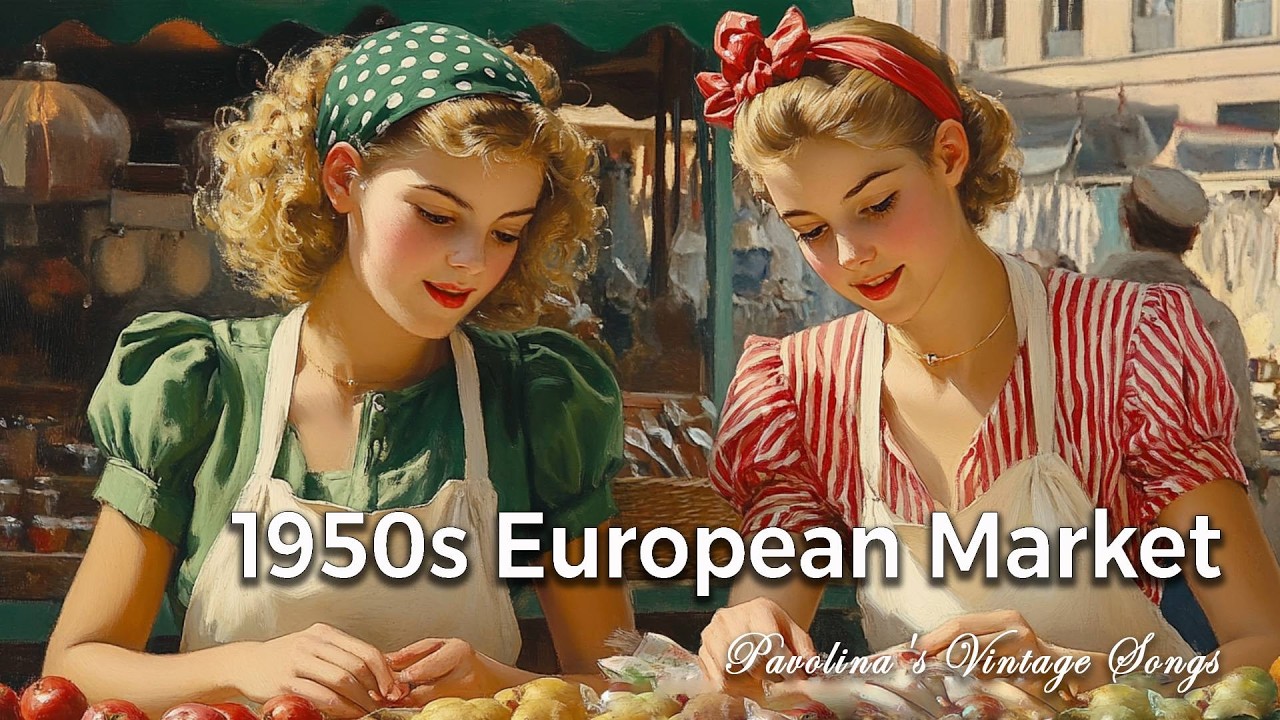 Life in 1950s European Market Day  | Pavolira&rsquo;s Vintage Songs