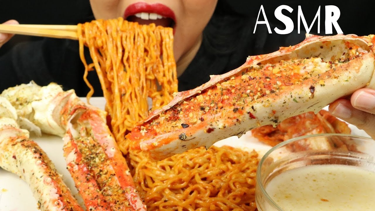 KING CRAB LEGS & FIRE NOODLES ~ ASMR (No Talking) Eat Life With Kimchi