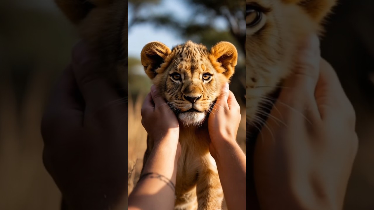 Lion 🦁 Simba #LionCub #foryou  #BabyLion #AnimalTouch #NatureConnection