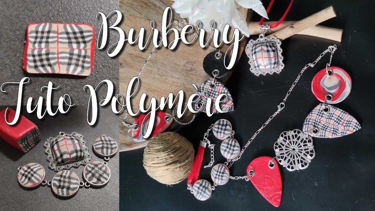 [♥✿ Tuto polymère : cane écossaise - Burberry ✿♥]