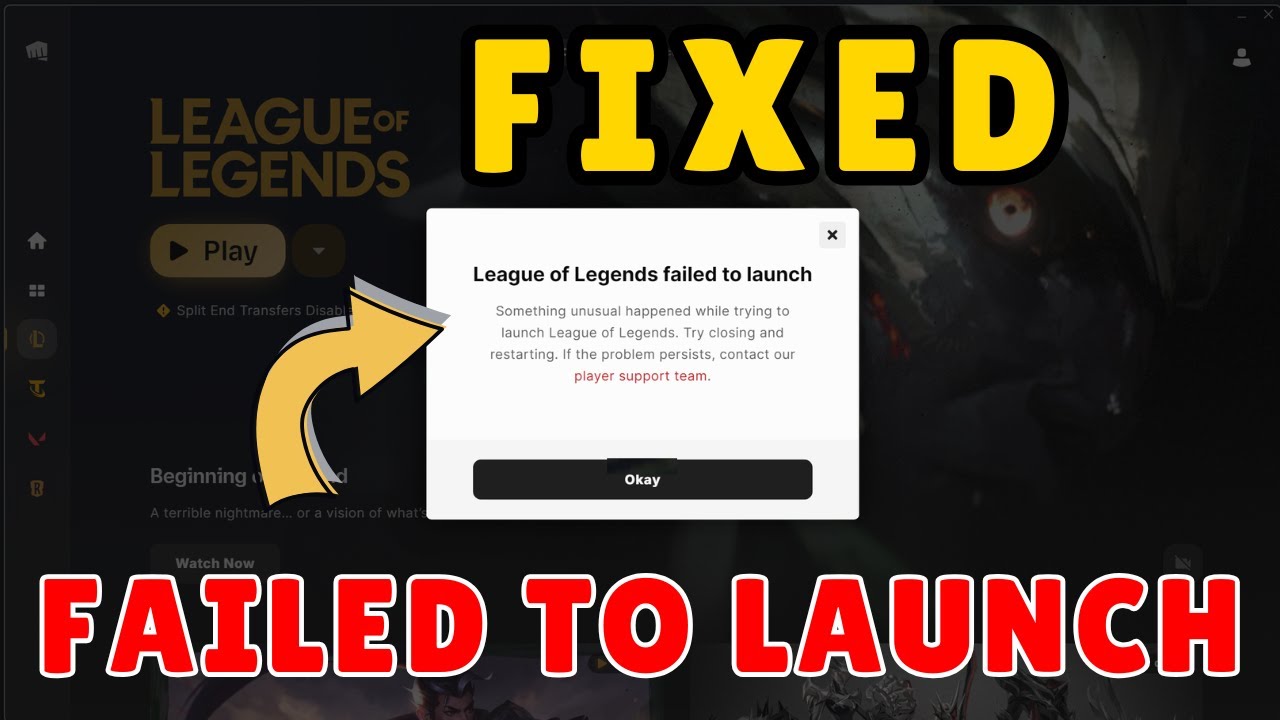 League of legends failed to launch fix